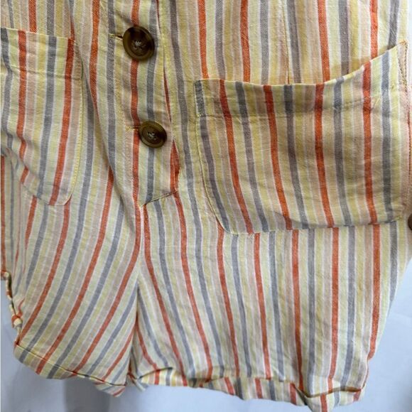 Urban Outfitters Linen Blend Button Down Stripe Billie Romper - Picture 10 of 11